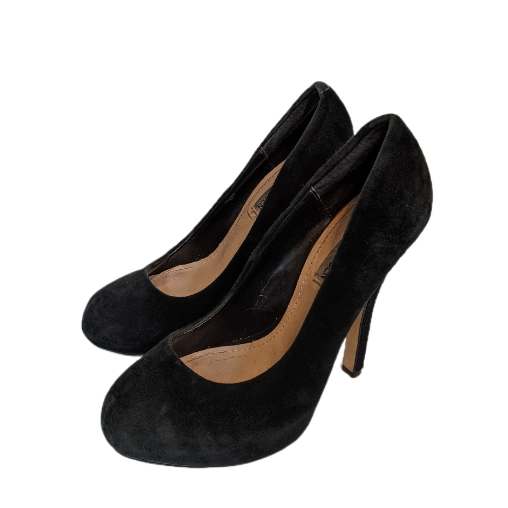 Steve Madden Black Traisie Suede Stiletto Pumps High Heels Sz 6 1/2